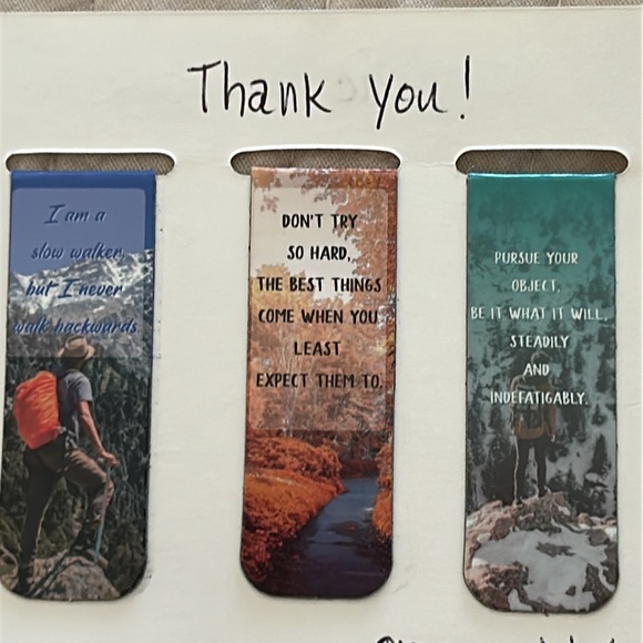 3 Magnetic Bookmarks with Inspirational Quotes and Landscape Image. - BRAND NEW - Picture 4 of 4